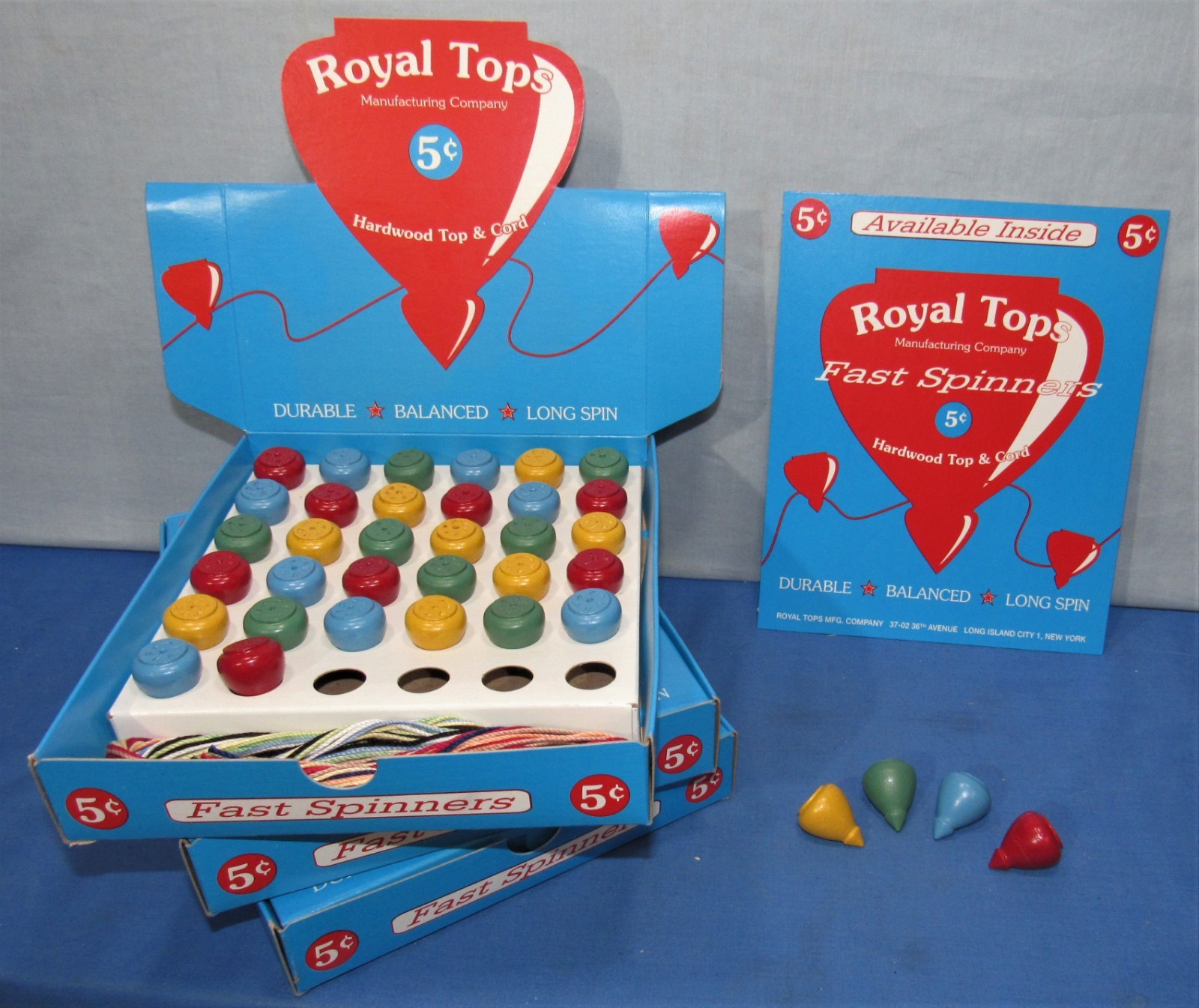 Royal 5¢ Tops ~ Display Box of 3 Dozen & Store Window Sign