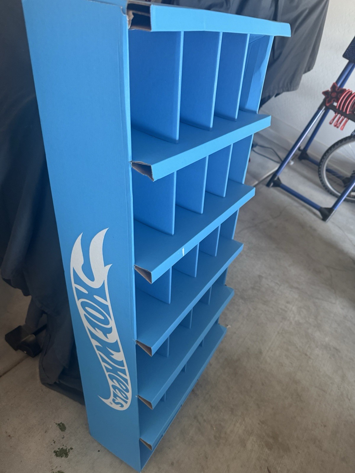 Hot Wheels Blue Store Display Shelf Rack Collectible Advertising Stand