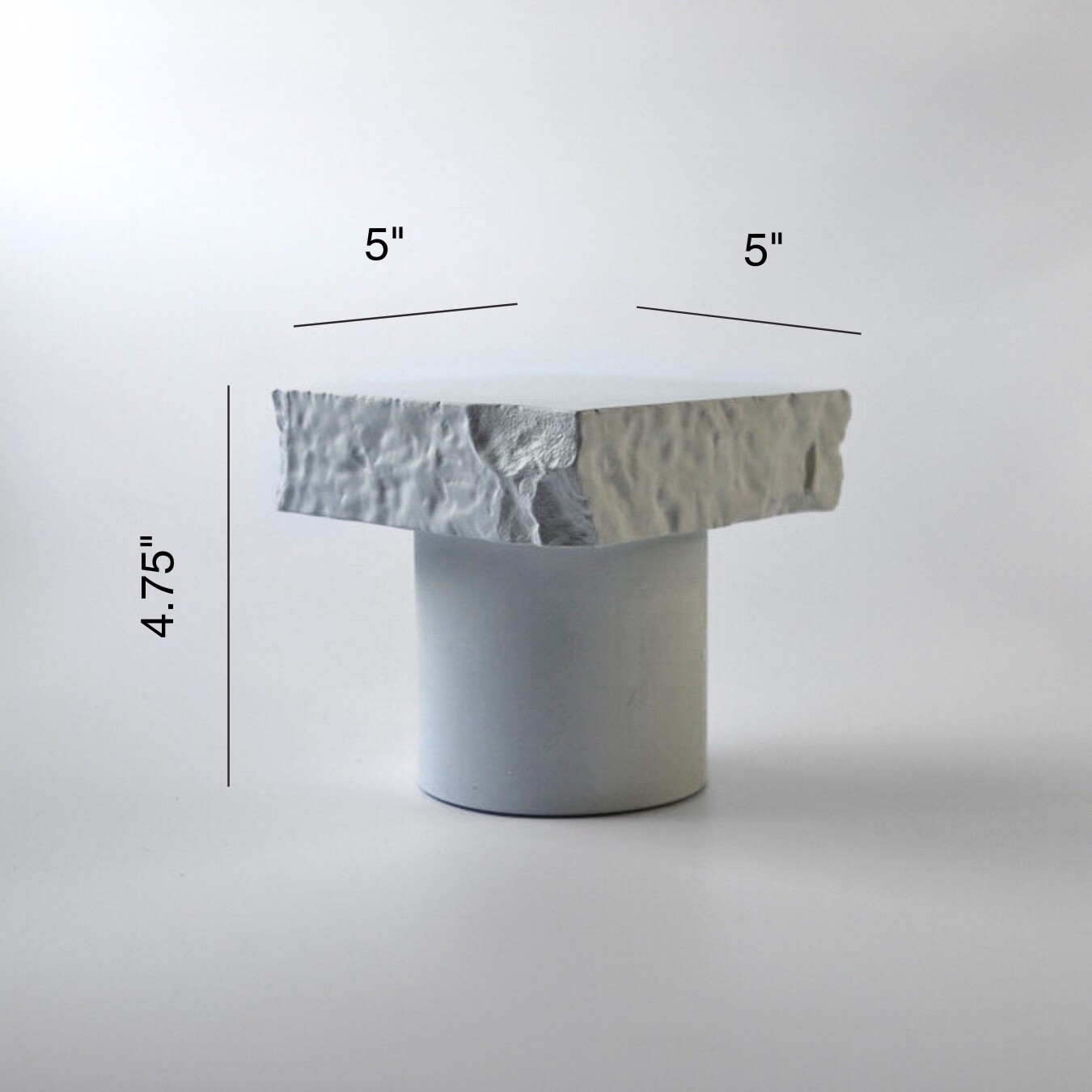 Display Riser Pillar in White Solid Concrete, Small Stand for Plants, Candles