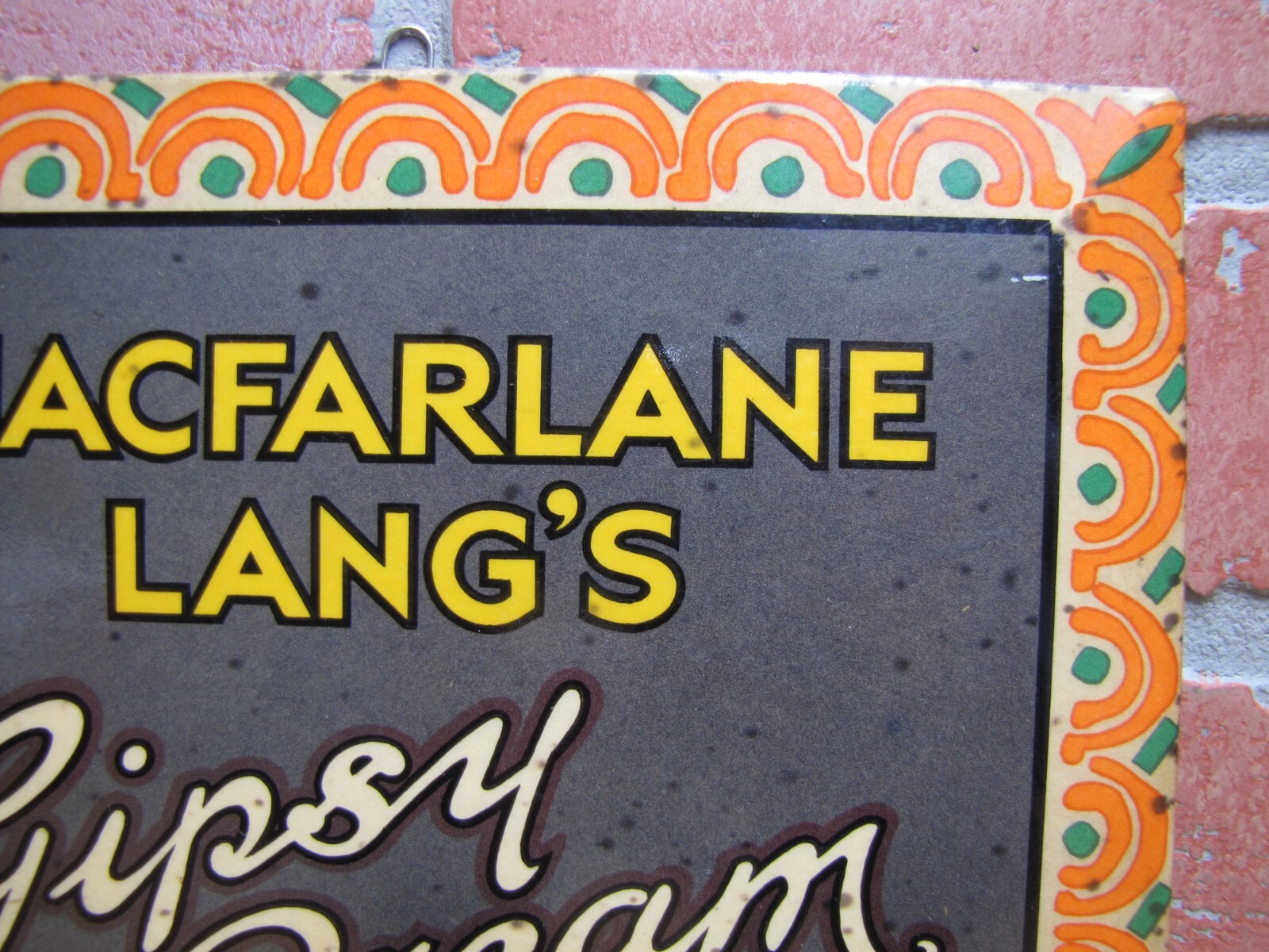 MACFARLANE LANG’S GIPSY CREAM BISCUITS Anique Advertising Sign TOC Country Store