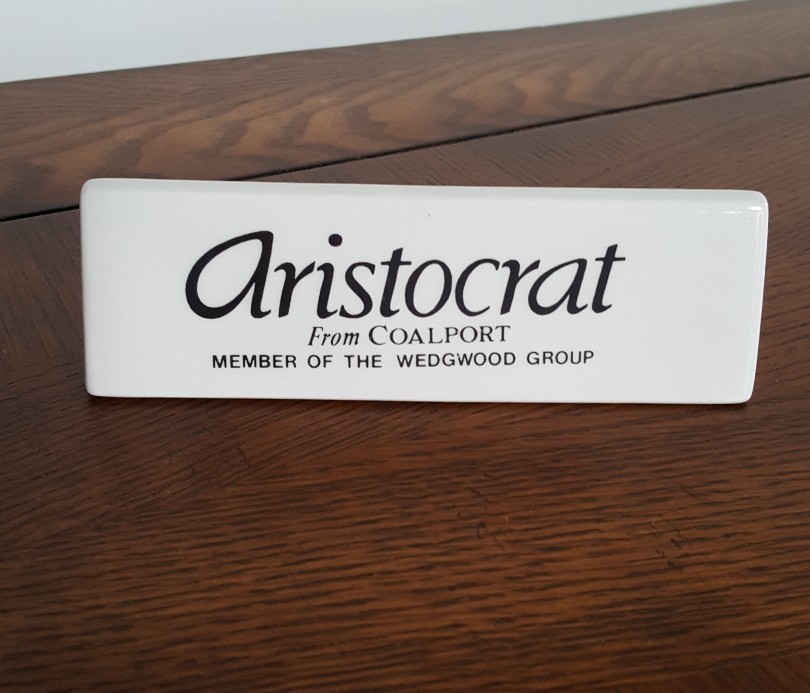 Aristocrat From Coalport Dealer Display Store Shelf Sign