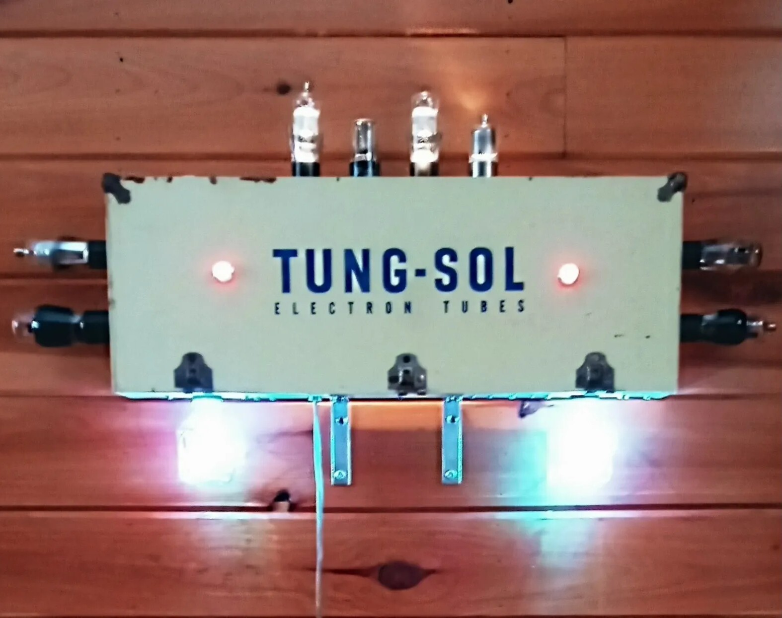 Vintage Folk Art Lighted Sign Advertising Display Tung-Sol Electron Power Tube