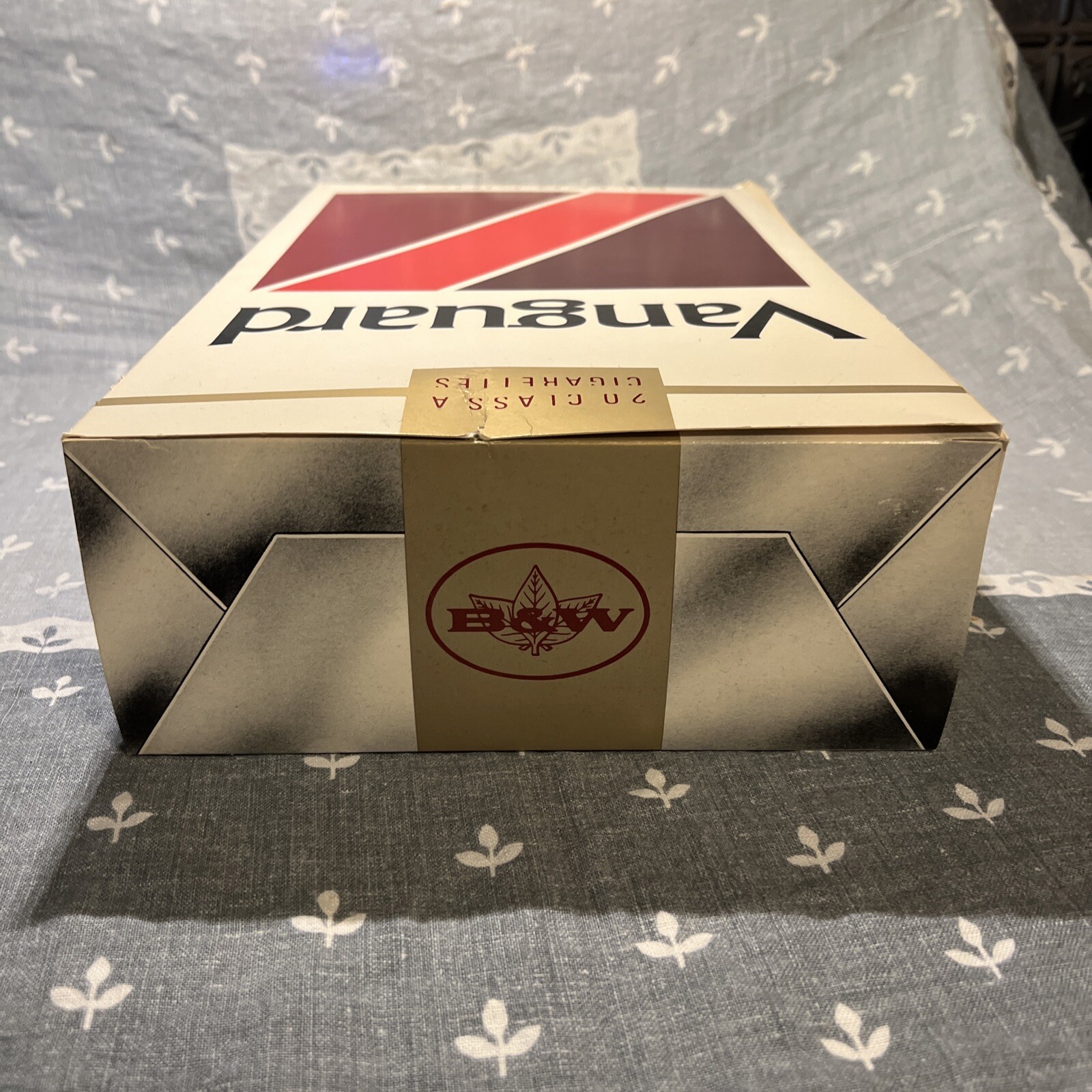 Rare Vtg 1973 Vanguard Cigarette Pack Cardboard Advertising Unused Store Display
