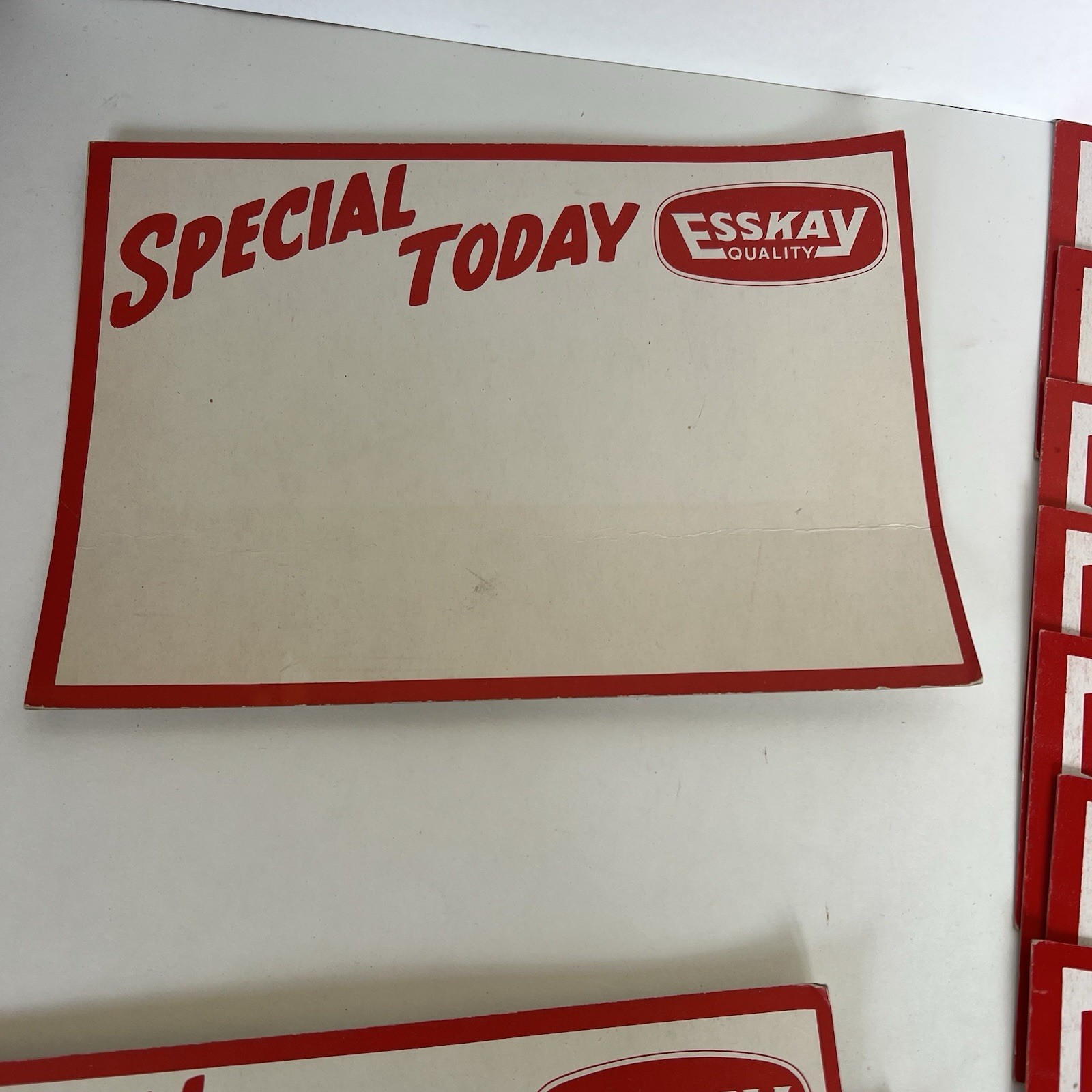 Vintage Esskay Quality Butcher Shop Blank Display Cardboard Signs Lot of 10