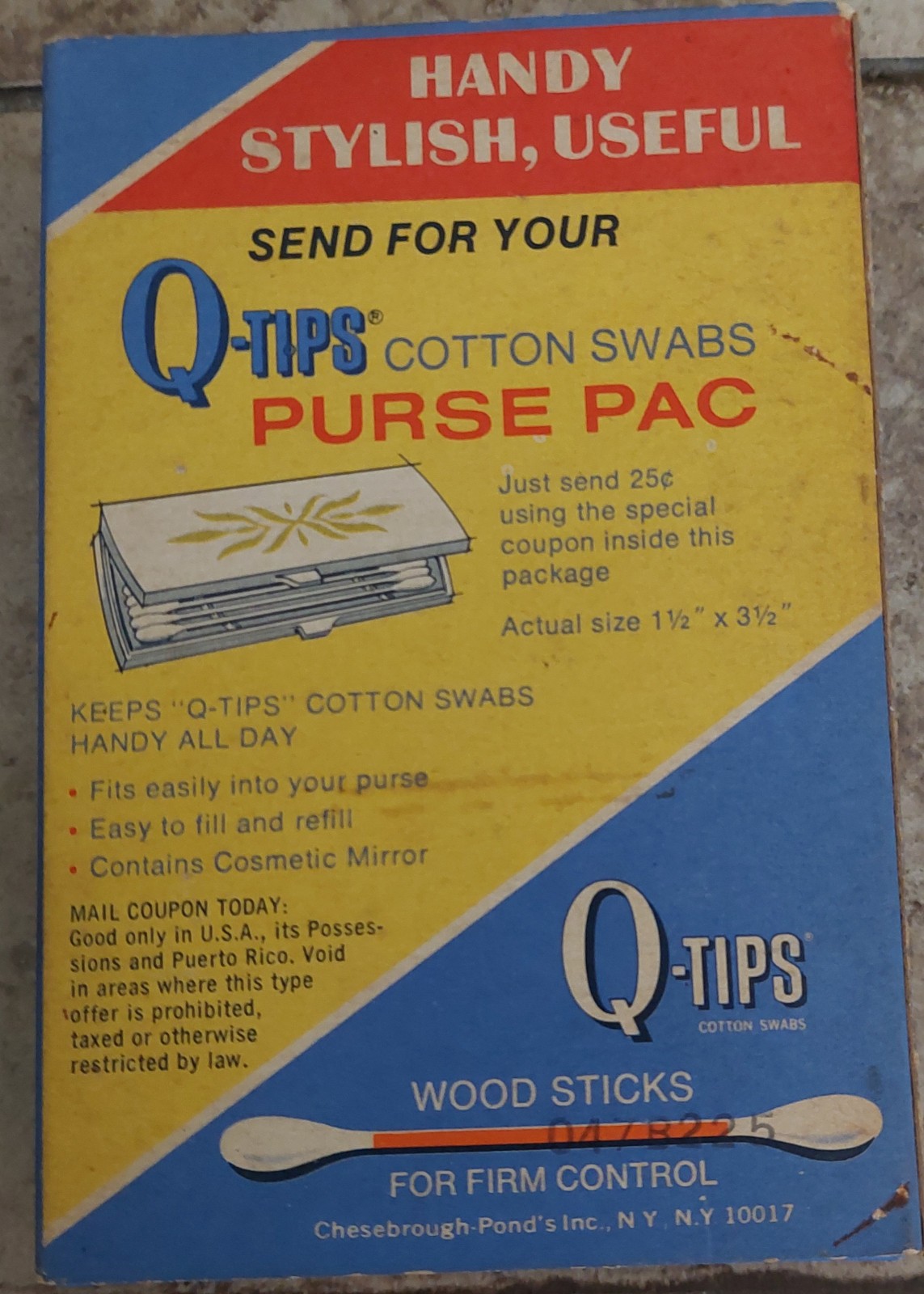 Vintage Q Tips Original Packaging 1960s Blue Graphic Box Bathroom History 125ct