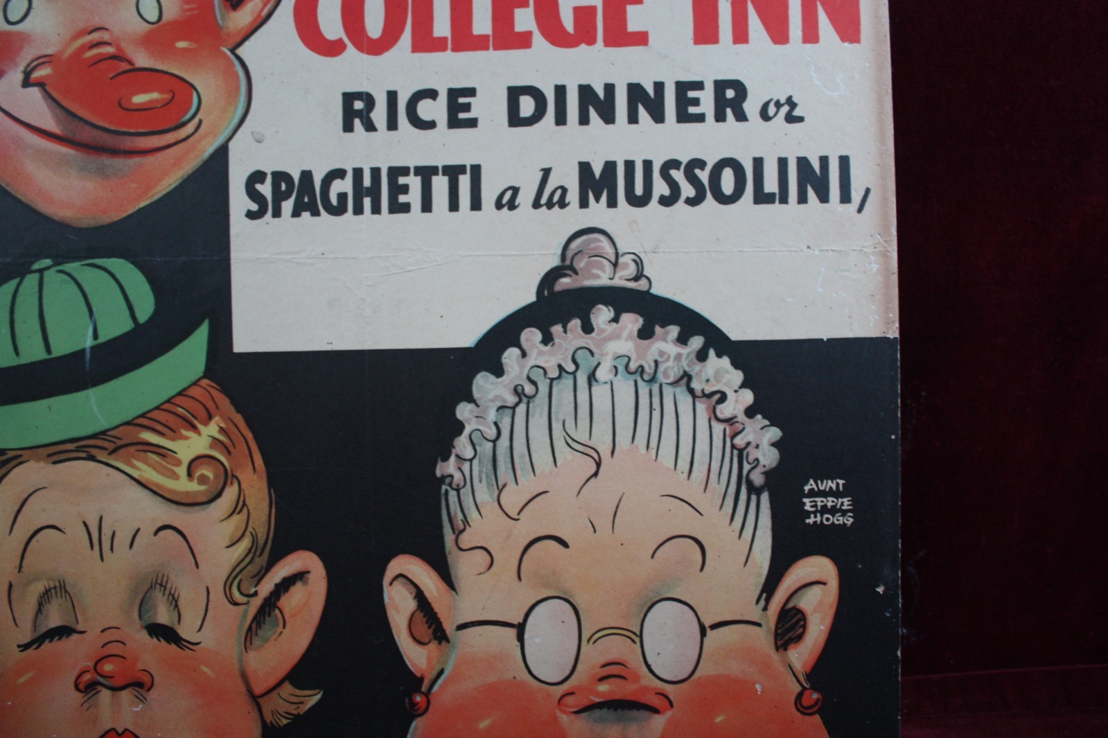 * ANTIQUE TOONERVILLE FOLKS ADVERTISING POSTER SIGN 1920’S LITHO EISON-FREEMAN *