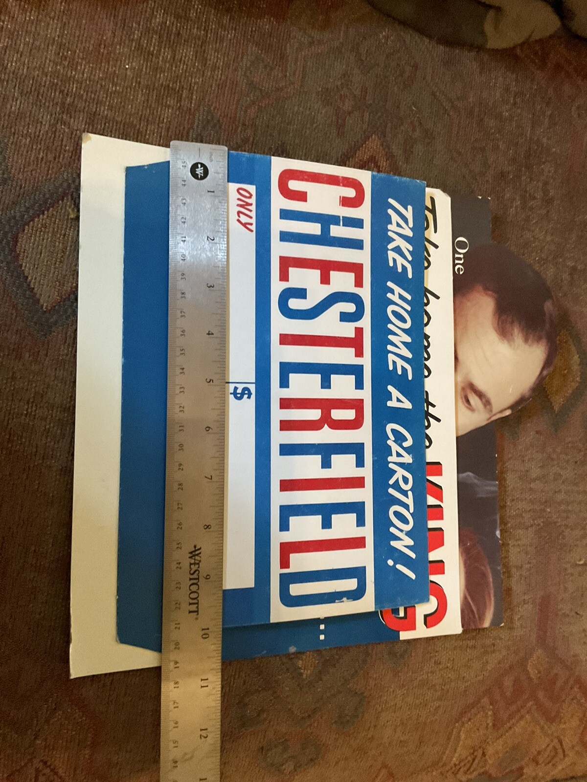 VINTAGE CHESTERFIELD/LM METAL GENERAL STORE CIGARETTE DISPLAY RACK & CARDS