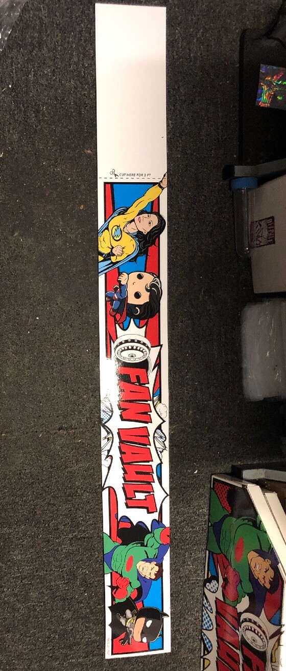 Toys R Us Fan Vault Display Sign BATMAN SUPERMAN Double Sided 36X5