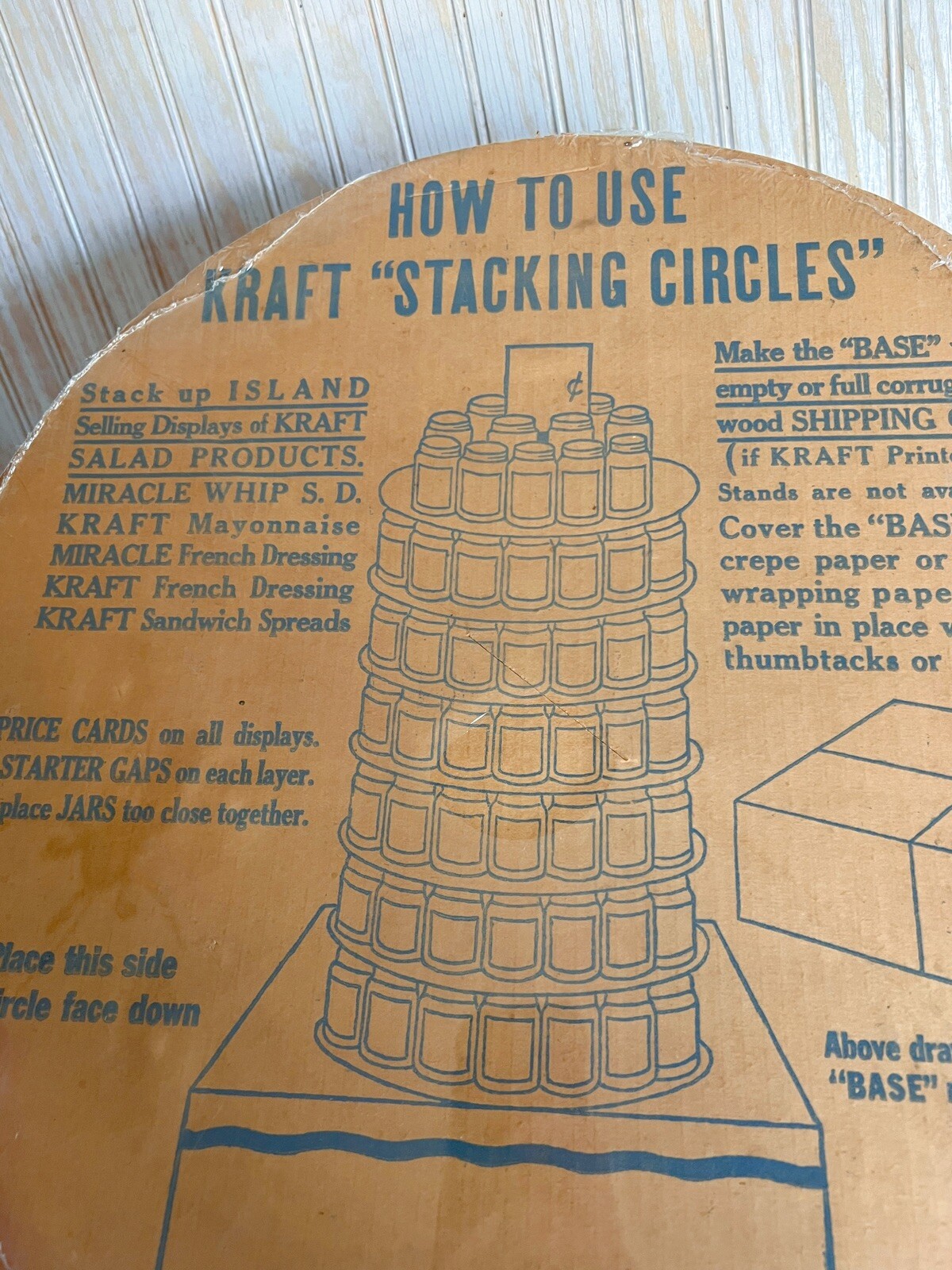 Vintage Kraft Dressing Mayo Cardboard Display Prop