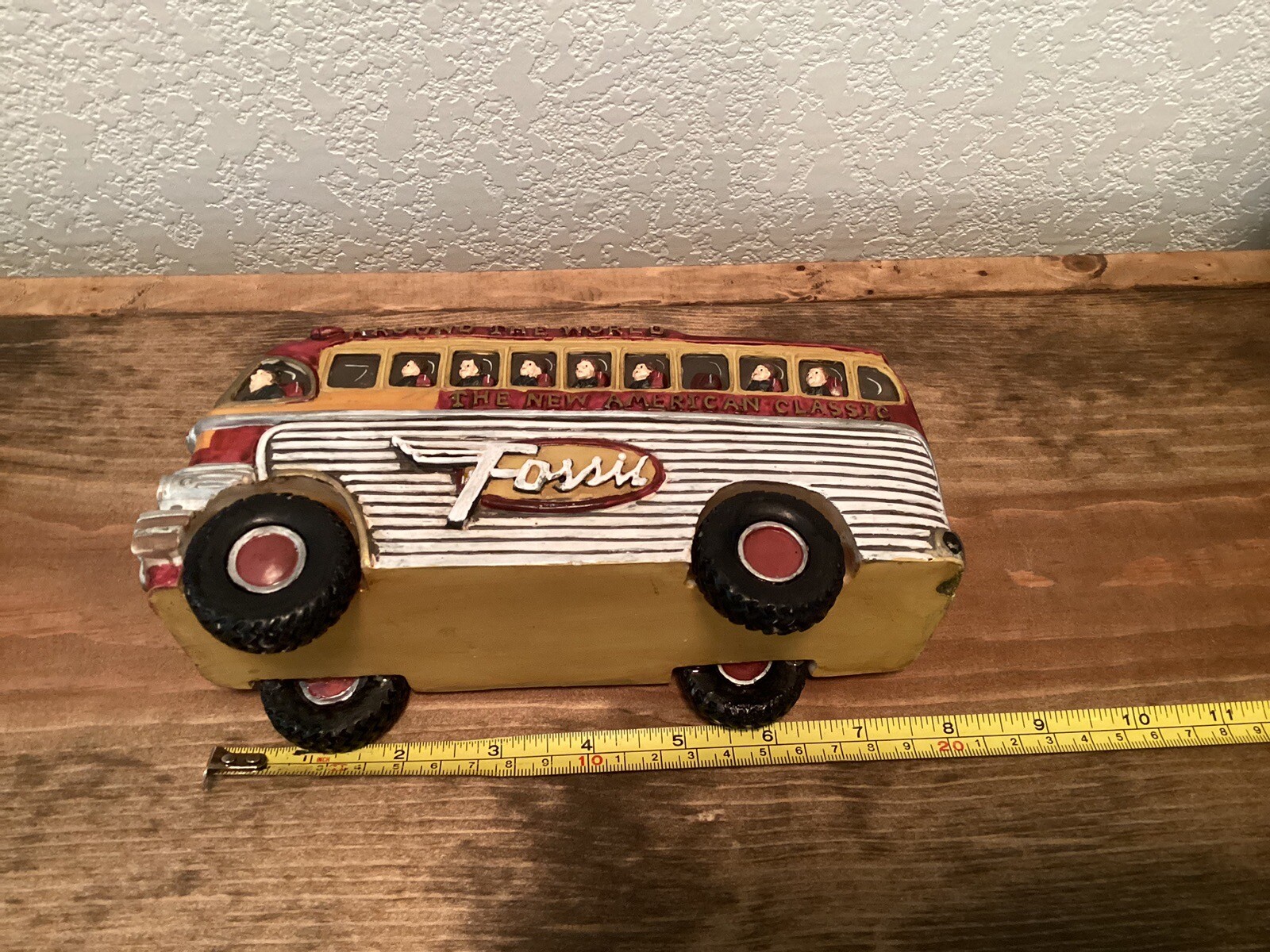 FOSSIL Watch Around The World American Classic Yellow Bus Vehicle Watch Display