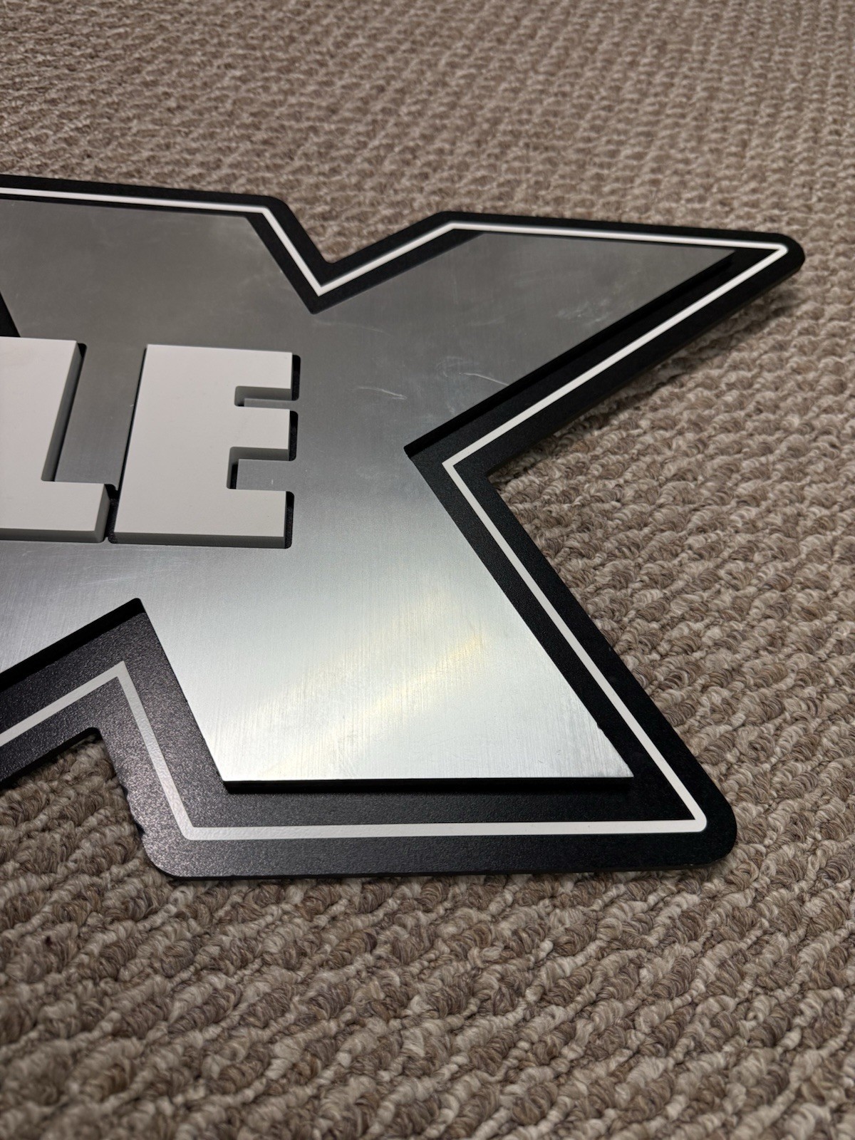Castle X Racewear Display Store Sign Black & Silver