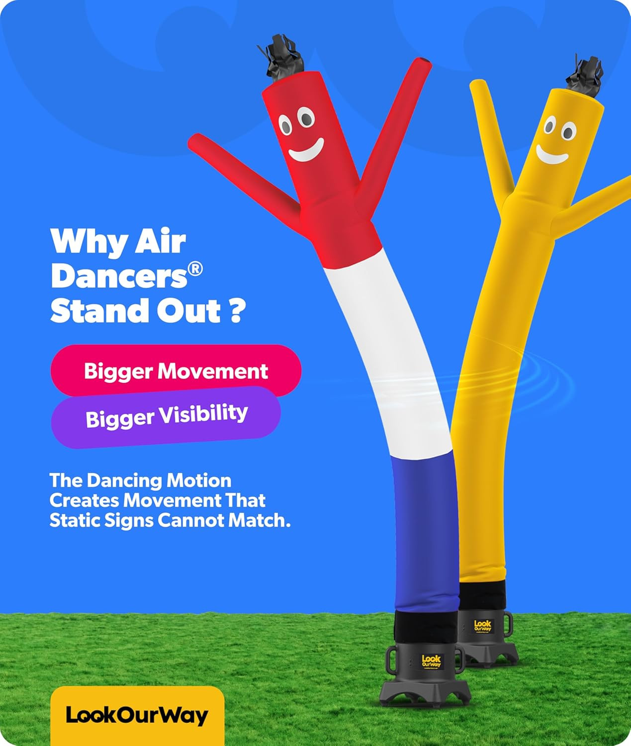 Air Dancers Inflatable Tube Man Attachment – 10 Feet Tall Wacky Waving Inflatabl