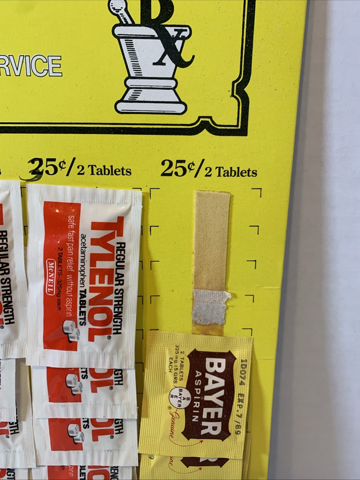 Vintage The Medicine Cabinet Countertop Display Easel, Tylenol, Bayer, Anacin