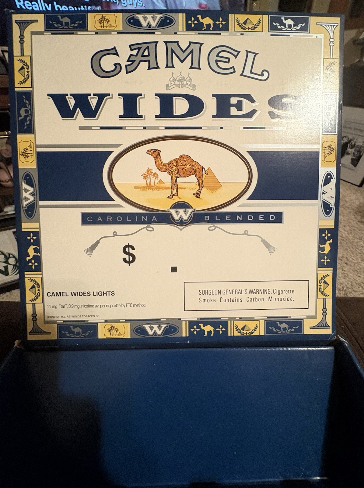 Vintage Camel Wides Cardboard Store Display Tobacco Advertising