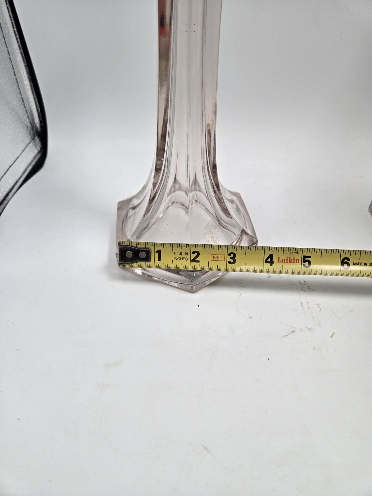 Pair Vintage Crystal Glass Shelf Pedestals Soda Shop Display Stands