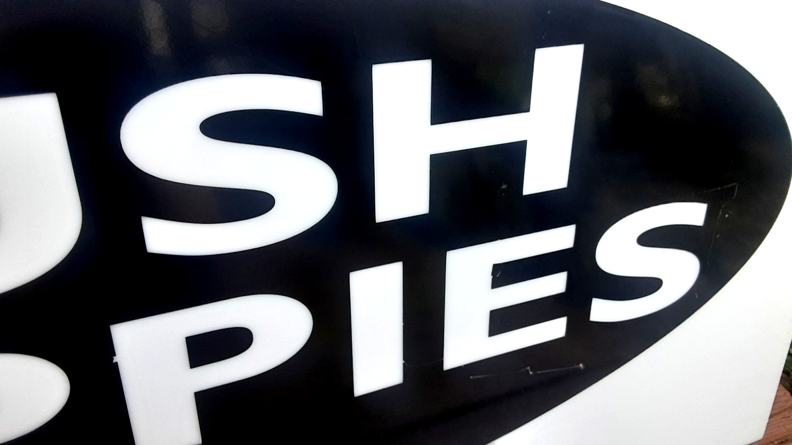 HUSH PUPPIES SHOE Advertising Store Sign, Hard Plastic 15″ by 30″ Some wear