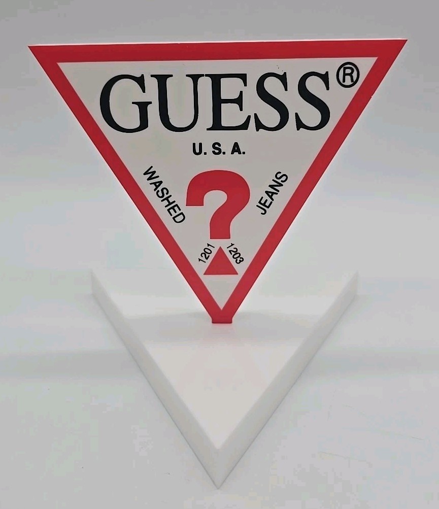 GUESS U.S.A. Washed Jeans Store Sign Shelf Counter Display Acrylic Advertising