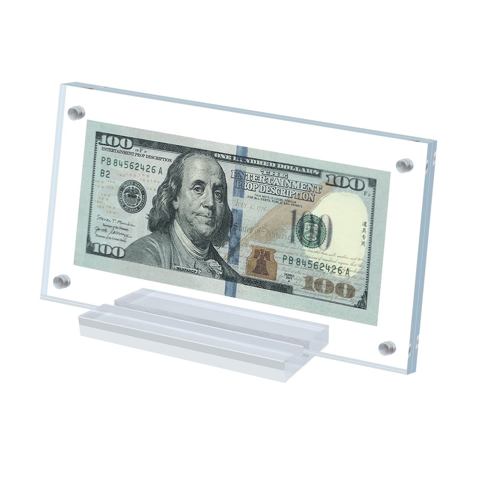 LONCHDAN Dollar Bill Frame Display Acrylic 7.8 x 3.9 inches, Transparent-1