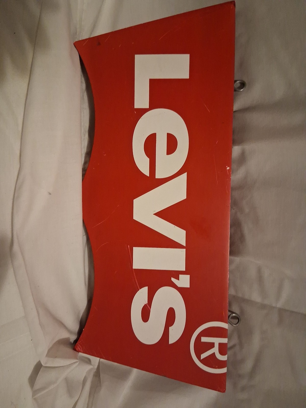 Levi’s Batwing Logo Store Display Wall Sign Red White 3D Cutout