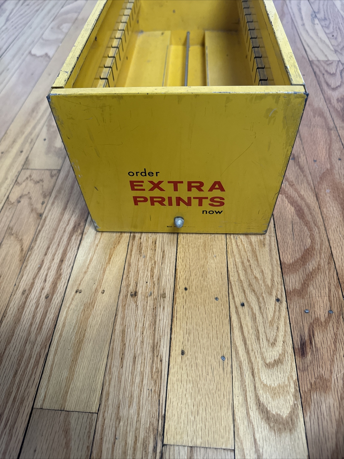 Vtg 70s Kodak Photo Film Print Metal Countertop Display Bin Drawer Sign Storage