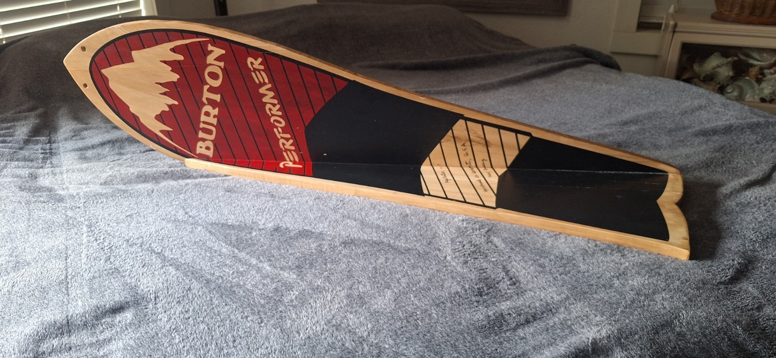 RARE BURTON PERFORMER WOOD SNOWBOARD SHELF POTTERY BARN STORE DISPLAY