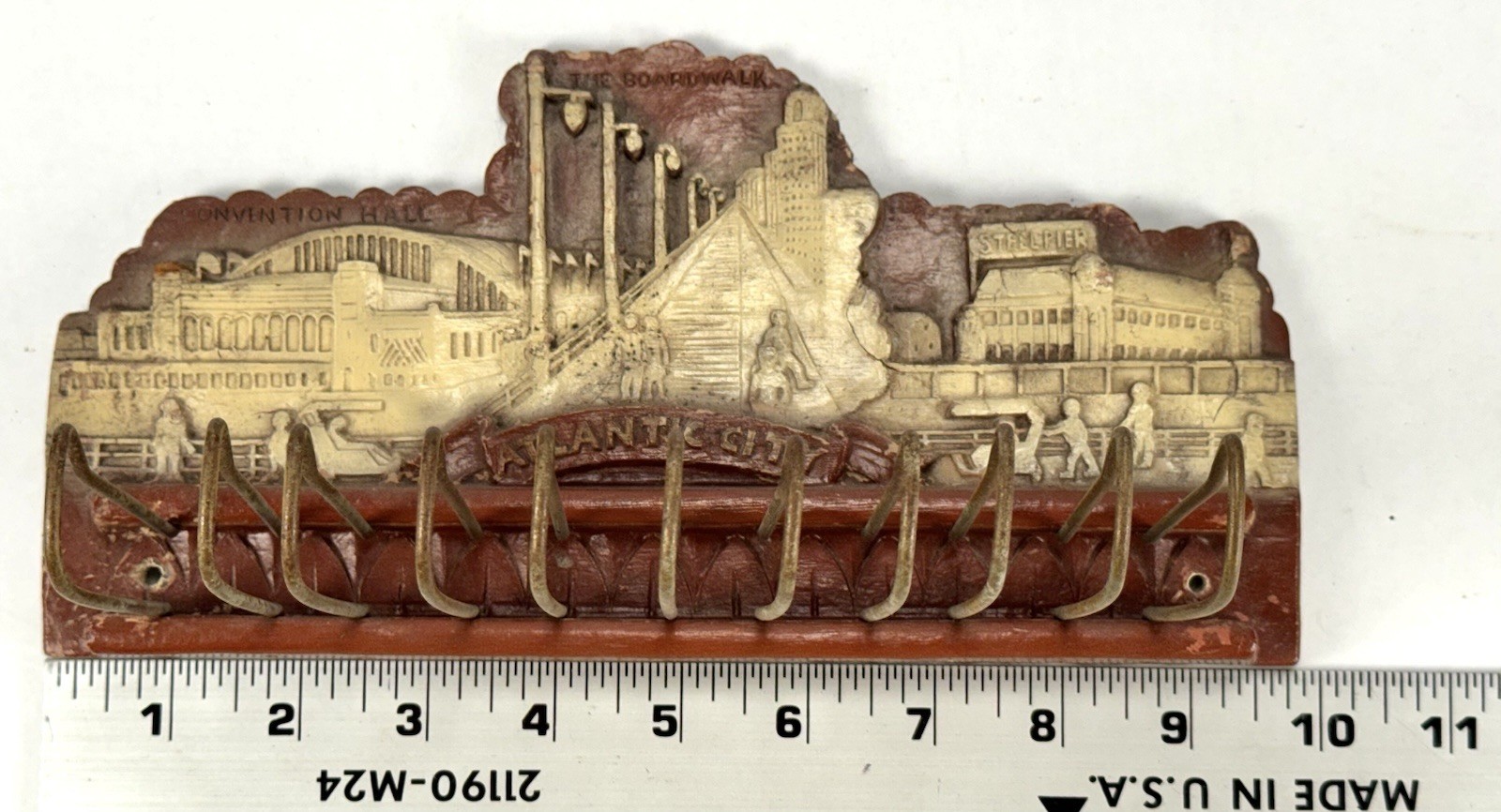 Vintage Tie Belt Rack Hanger Atlantic City New Jersey NJ Beach Decor Advertising