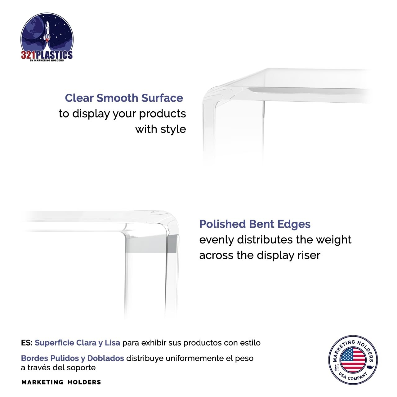 2 Pack Clear Lucite Riser Set – 7 Piece Multi-Level Display Stands for Retail Sh