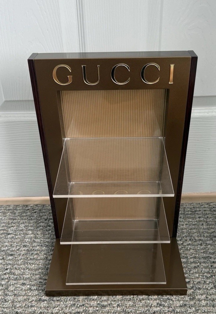Vintage 1980s Gucci Boutique Display 3 Tier Acrylic Perfume Jewelry Stand⁠