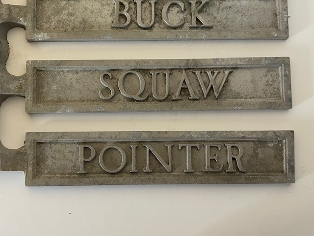 Vintage Aluminum Nameplate Restroom Sign UNCUT – UNIQUE NAMES –