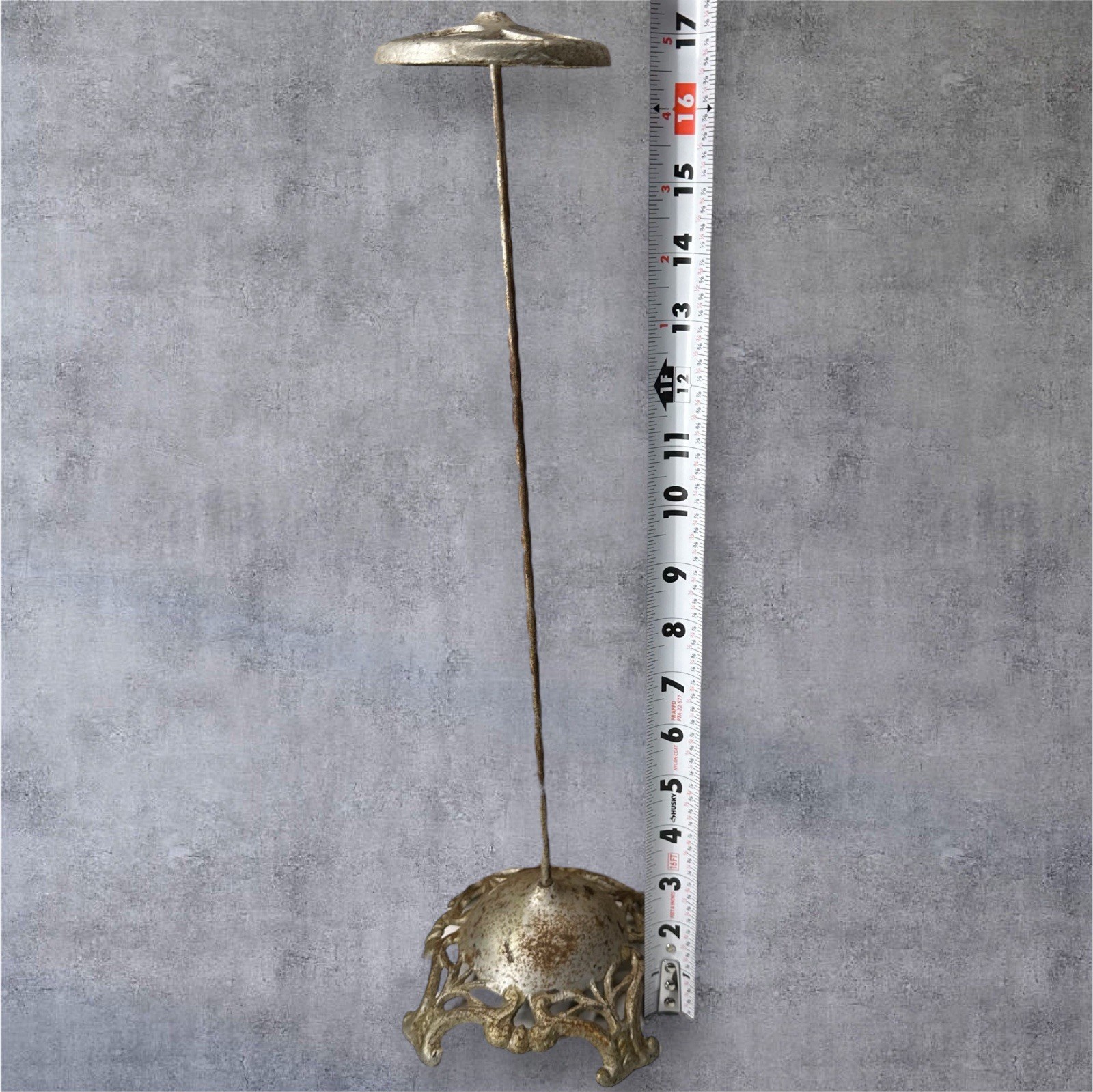 Vtg Cast Iron Hat Stand Millinery Display Ornate Base Industrial Spool Holder