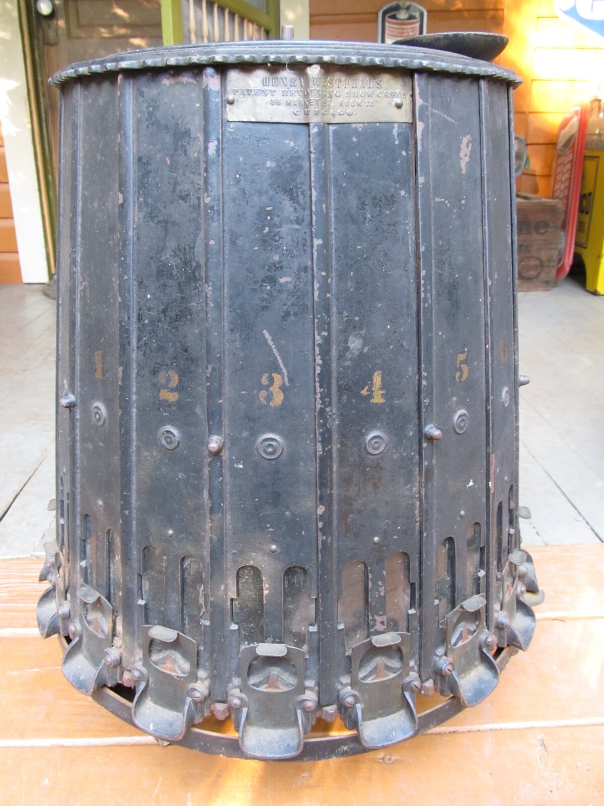 1880’s Henry Westphal’s Countertop Rotating Store Screw Bolt Shot Cabinet