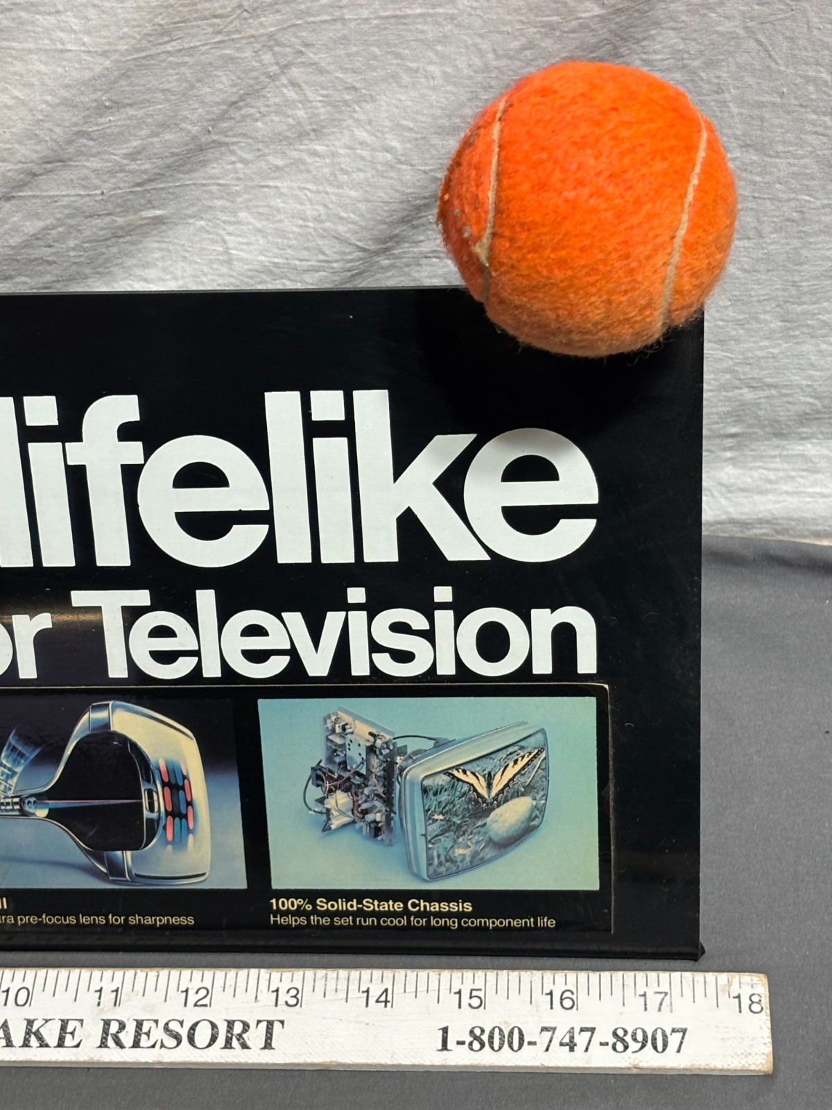 1970s PANASONIC Color Television STORE DISPLAY Advertising SO LIFE LIKE Tennis