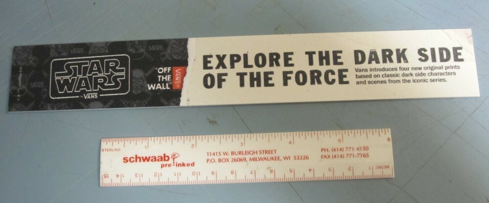 VANS skateboard surf Star Wars plastic shoe shelf display signage Flawless New