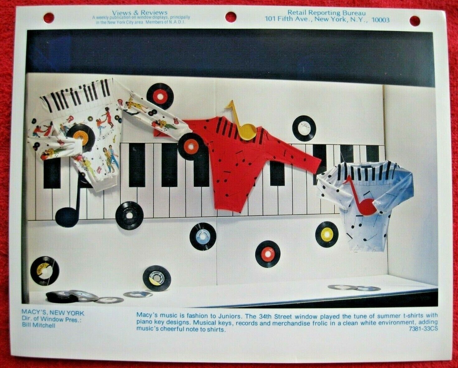 1981 MACY’S, NY STORE WINDOW DISPLAY MUSIC IS FASHION PHOTOGRAPH PRINT #90
