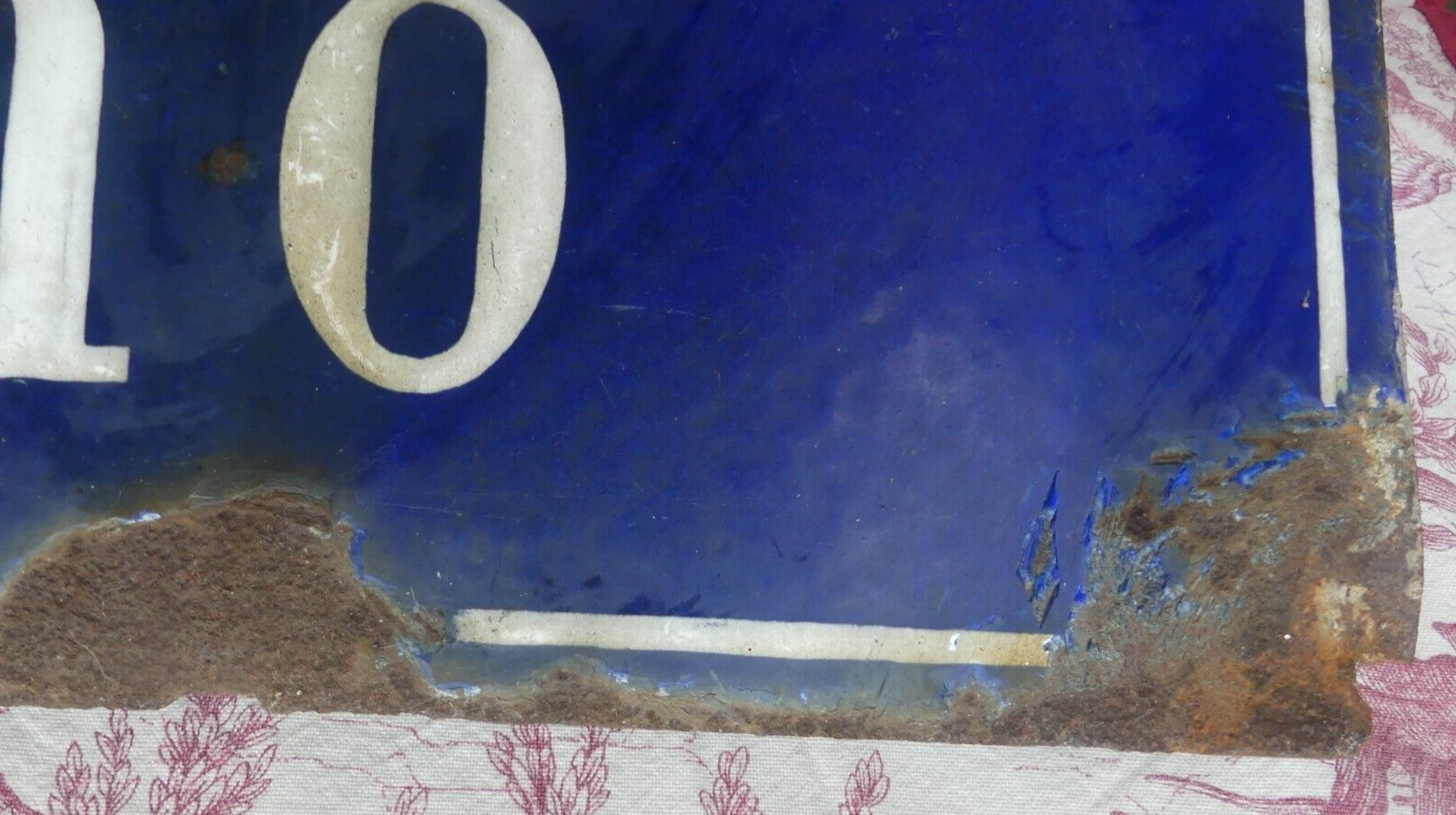 Old enamelled street sign PRESBURG DOCK Pontivy damaged see photos 25X45
