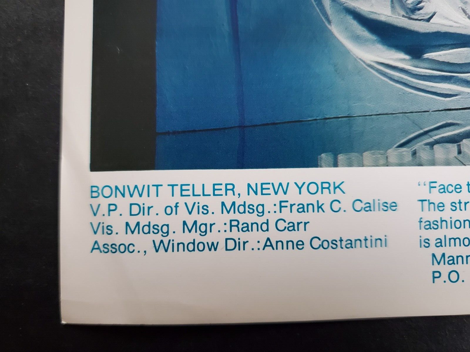1980s BONWIT TELLER, NY WINDOW DISPLAY PHOTO PRINT FACE TO FACE WITH ANN KLEIN