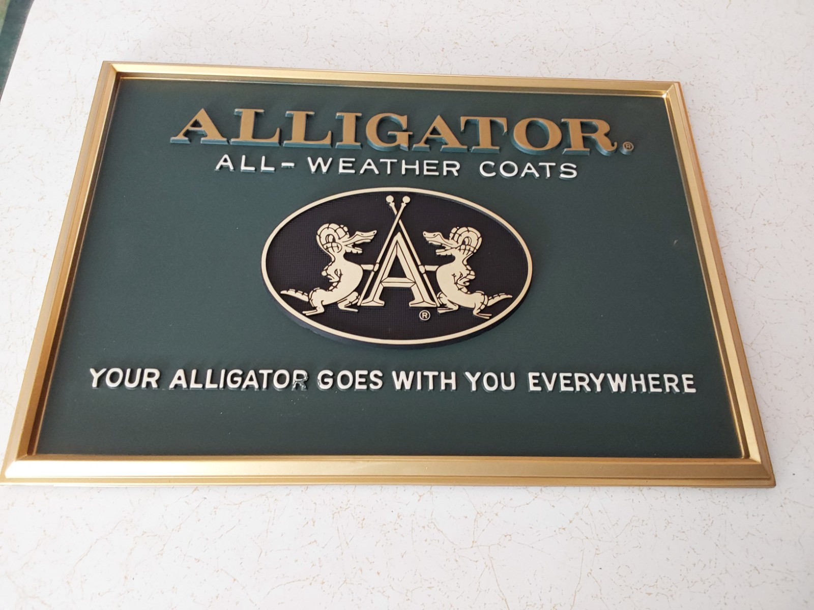 Early Store Sign Advertising Display Department Store Alligator Coats