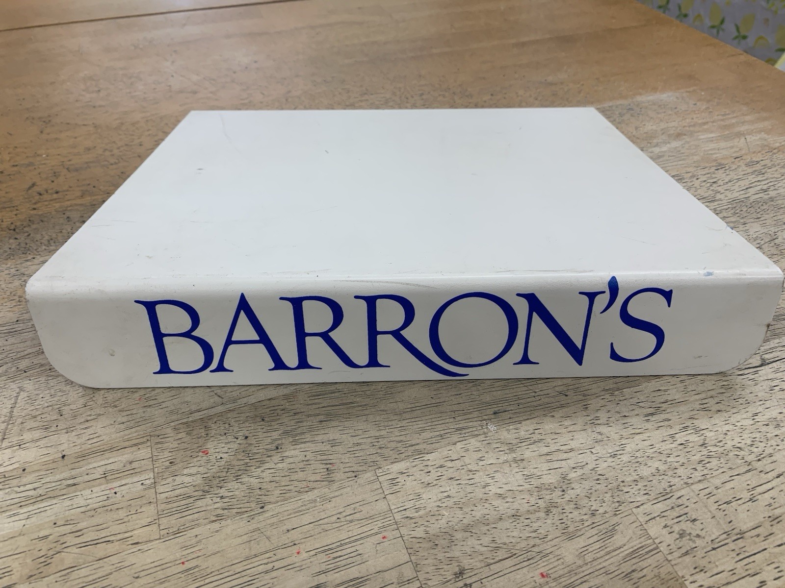 VINTAGE BARRONS NEWSPAPER HARD PLASTIC SHELF. NEWS STANDS USED THESE.