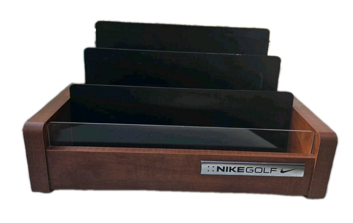 Vintage Nike Golf Store Counter Display Shelf Multi Tier Golf Ball Wood Metal