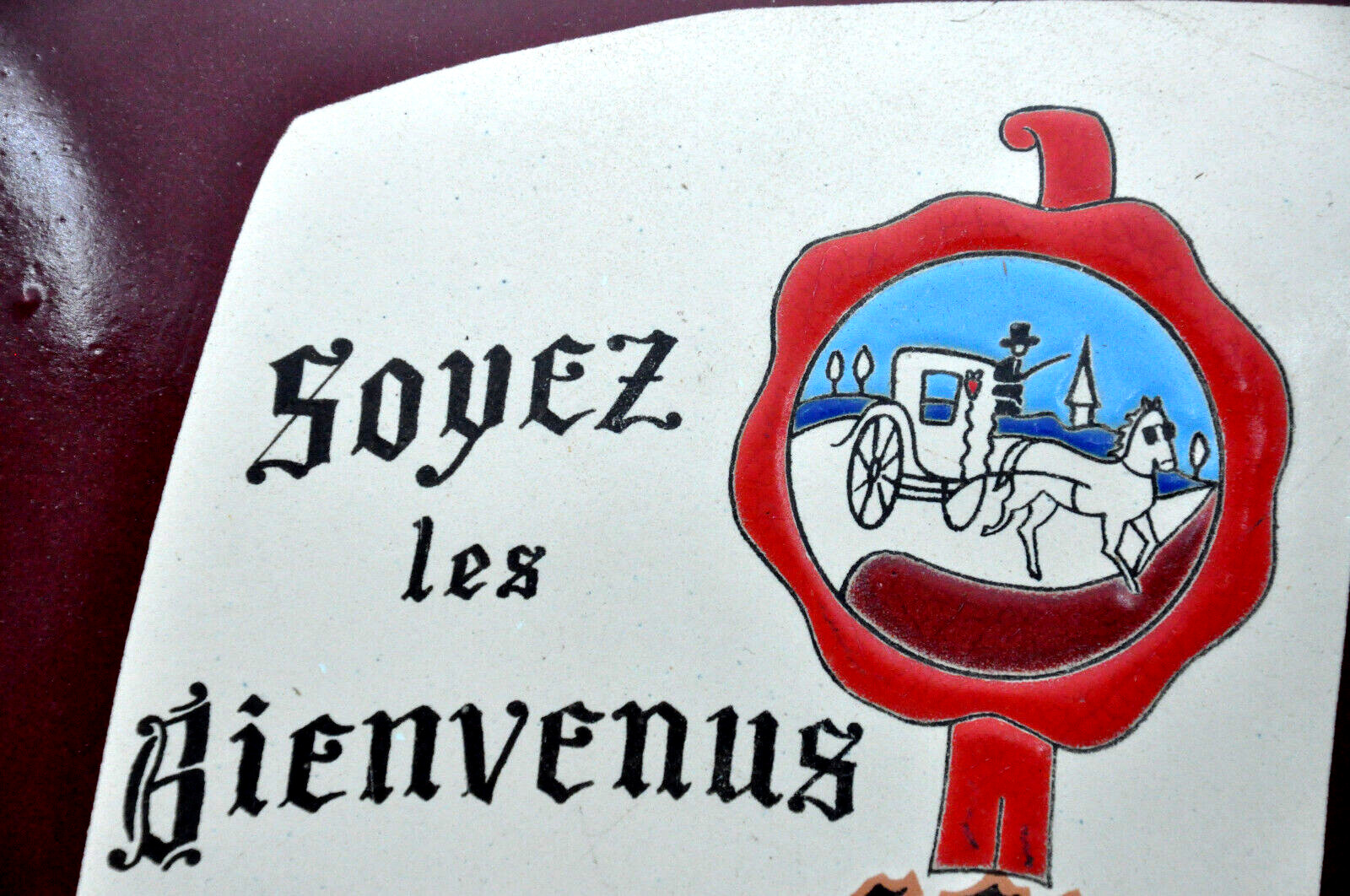 Antique CECUR Advertising Domed Enamel Plate Automobilia Garage Collection