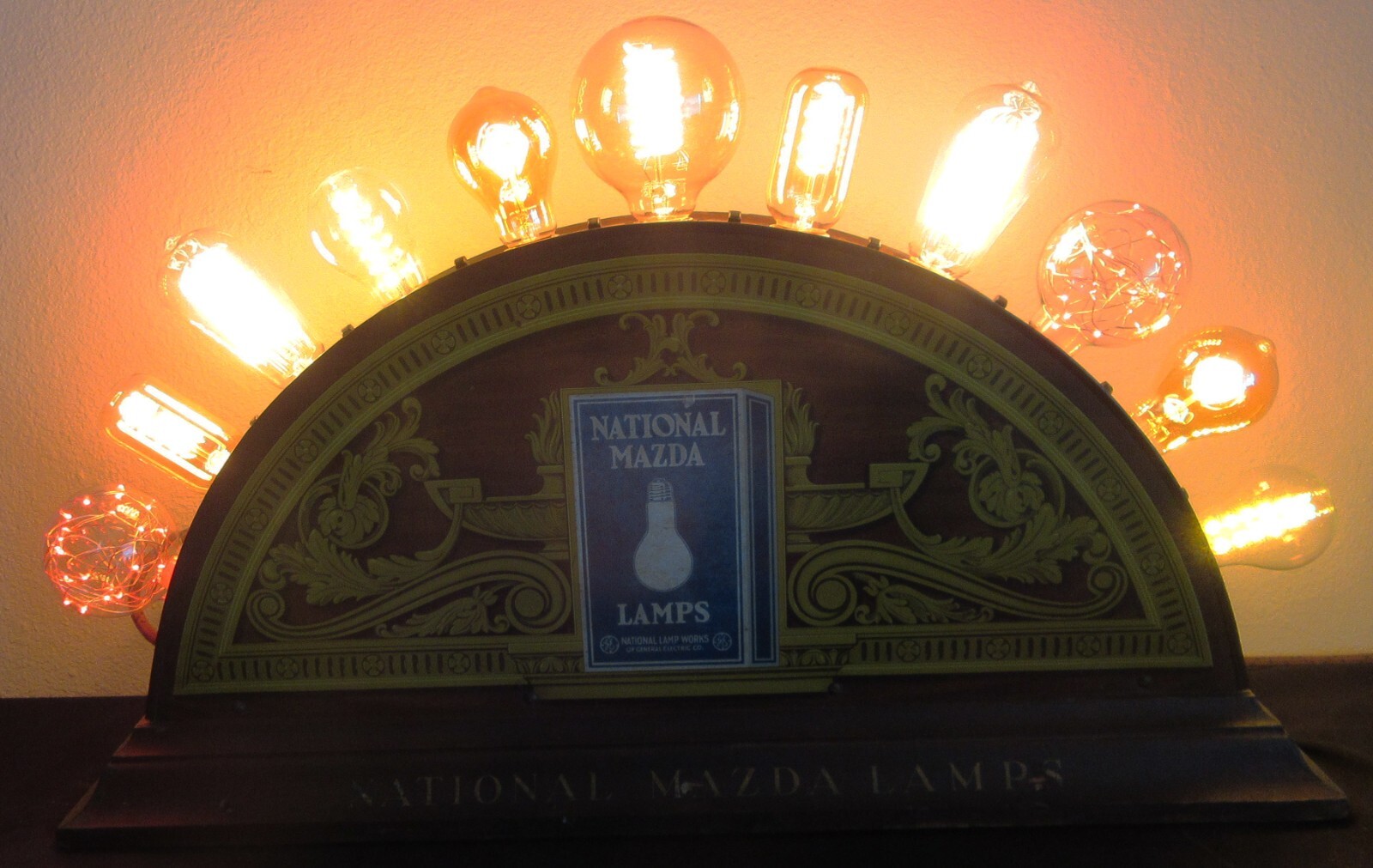 1920’s Antique National Mazda Lamp Works Counter Display