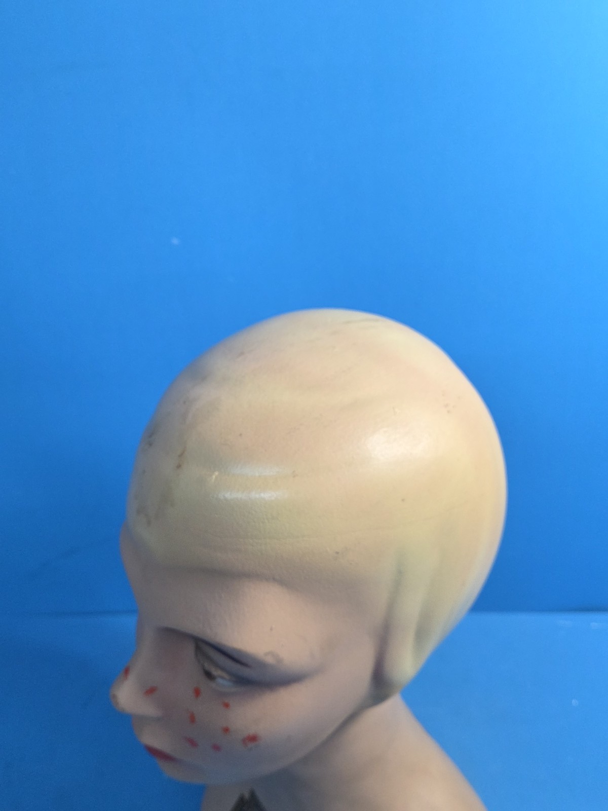 Rare Vintage 1950s Hersey Knitting Store Display Mannequin Bust Canadian Wool