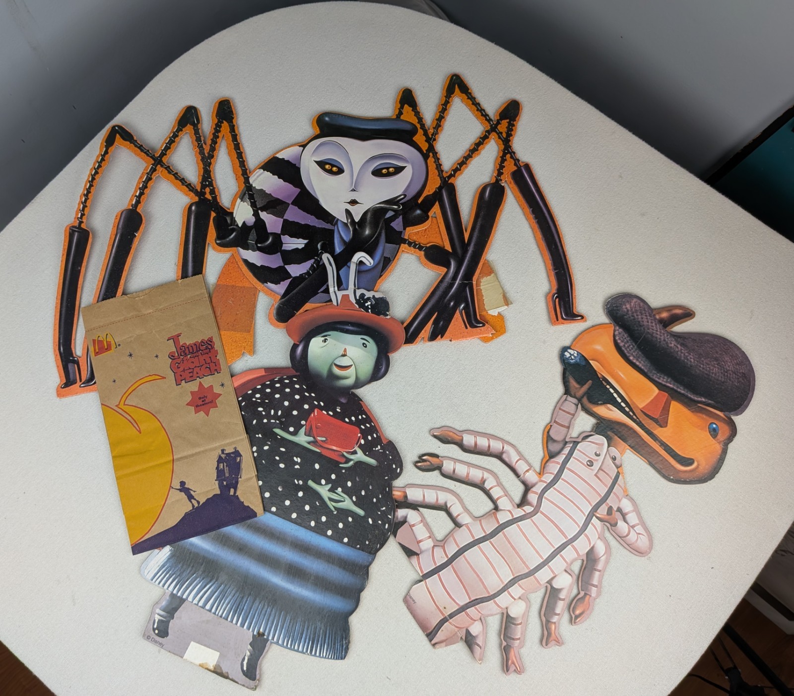 James and The Giant Peach Cardboard Cutout Video Display Pieces and Parts Lot