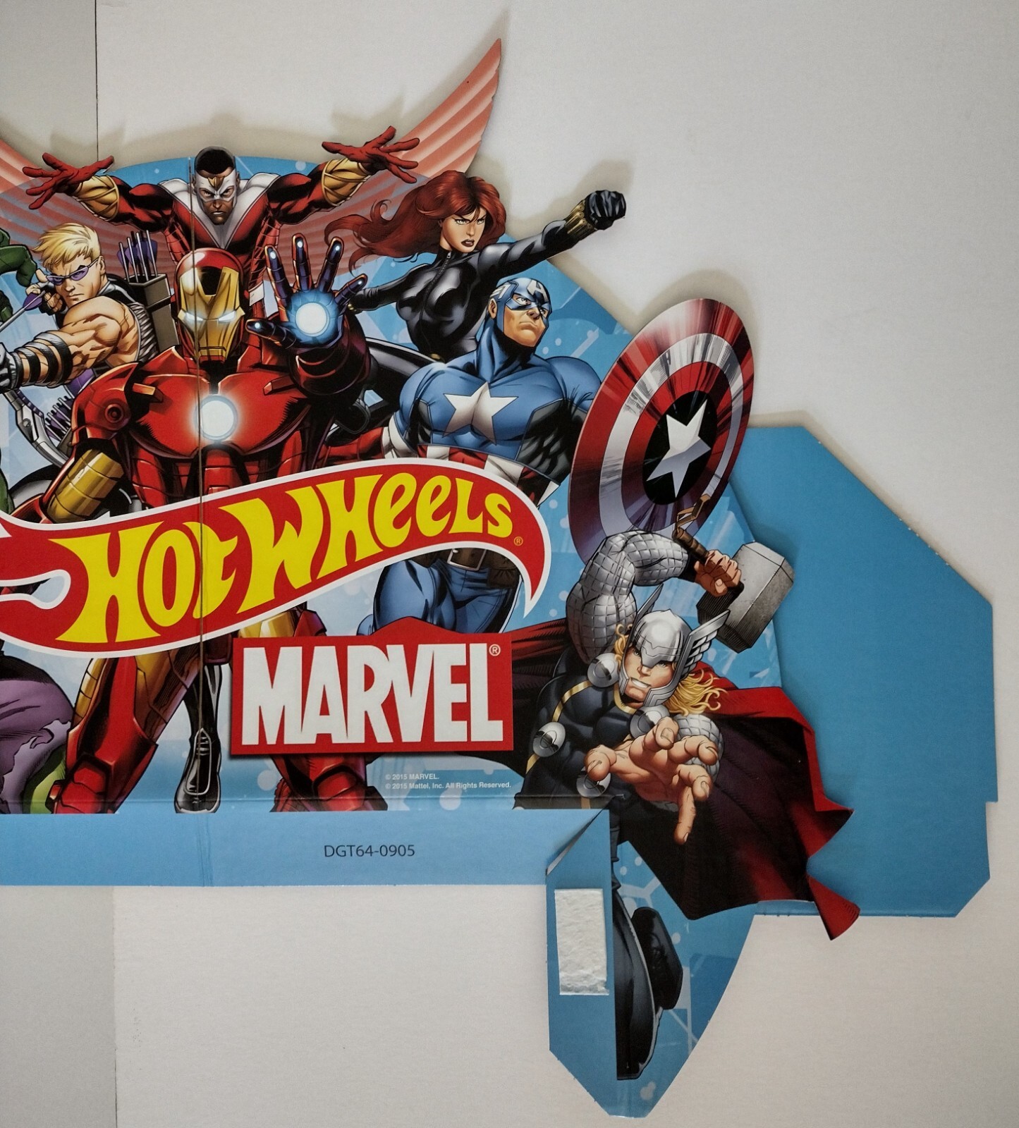 Hot Wheels Marvel Captain Am Hulk Thor Iron Man Sign Store Display Cardboard ’15