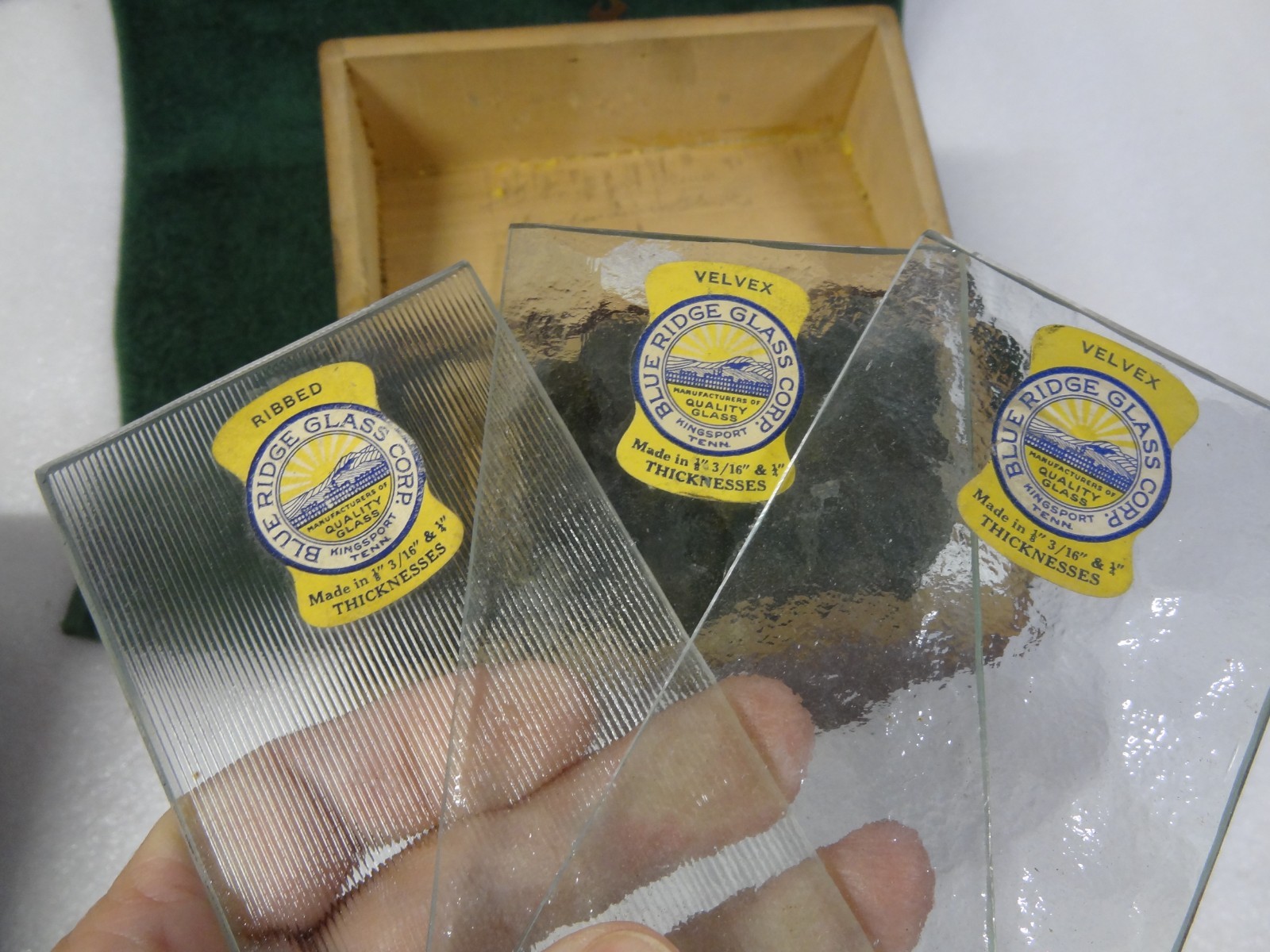 Antique Vintage 1910’s Blue Ridge Glass Corp Salesman Sample Box Kingsport TN