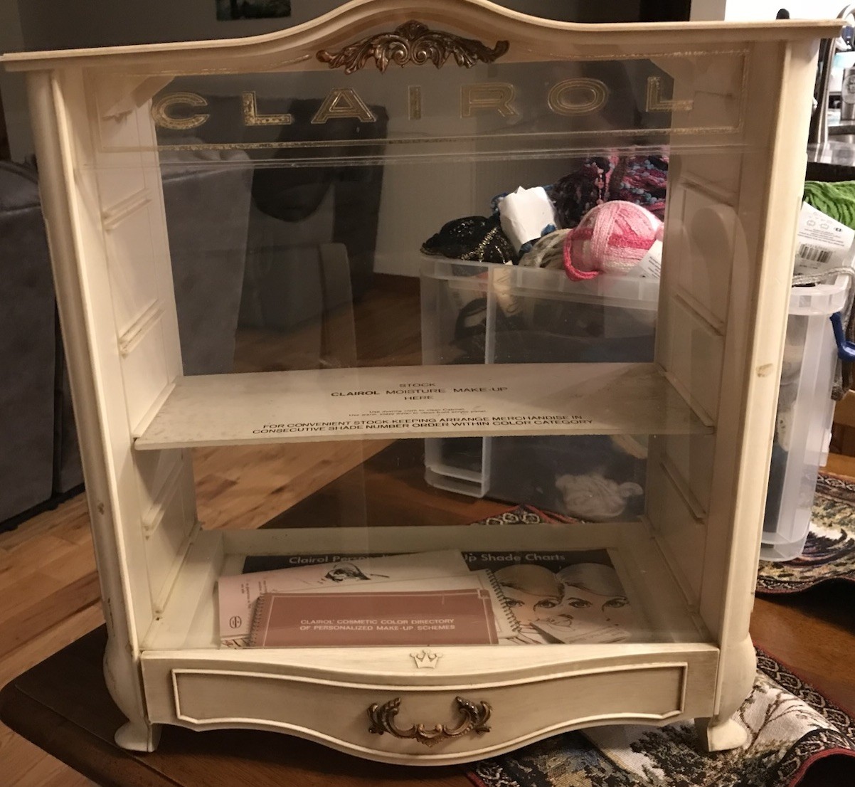 Vintage Advertising Clairol Cosmetics Display Cabinet 20.5” With Color Charts