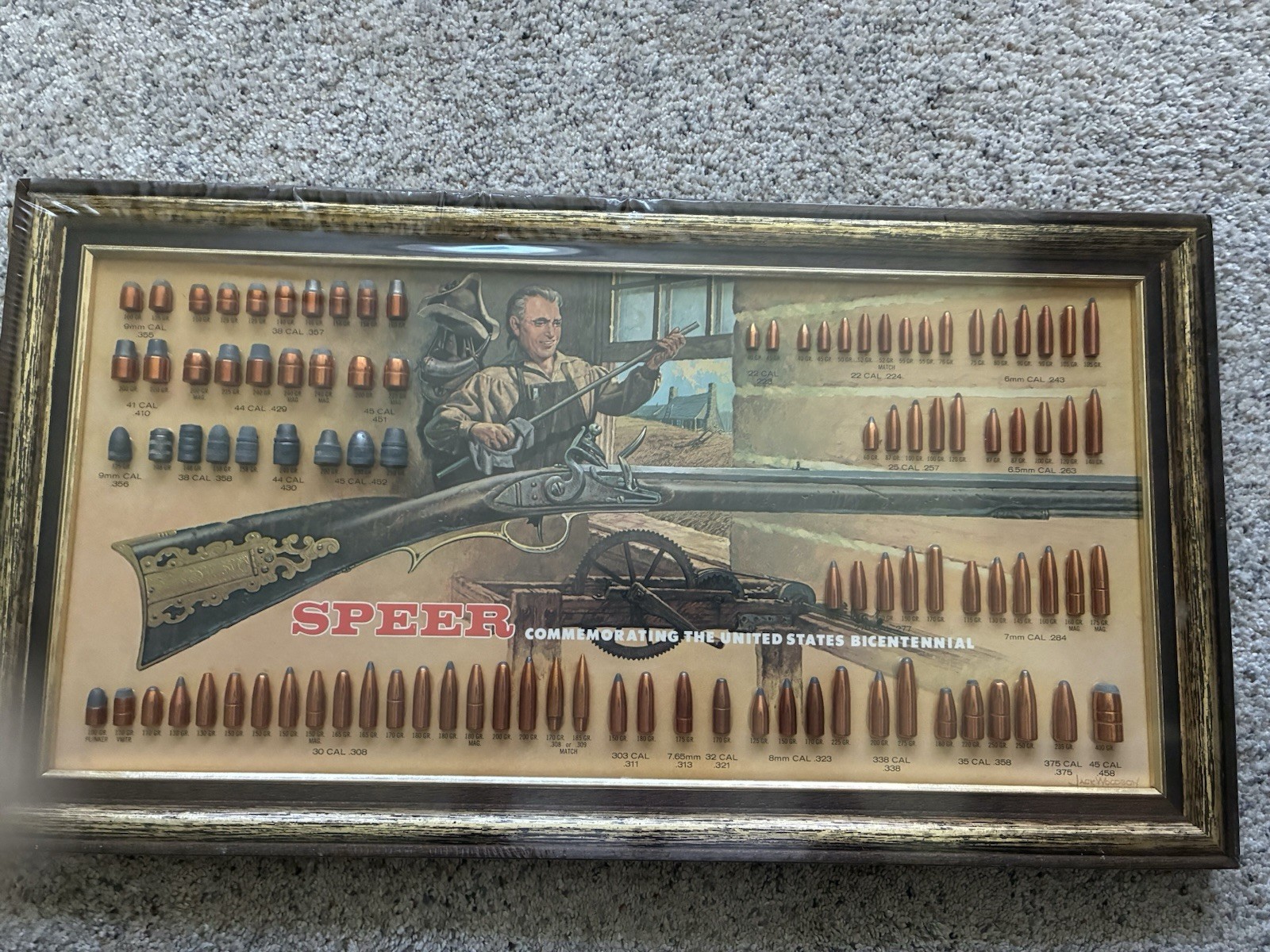 Vintage 1976 Speer Store Display Bullet Chart Board United States Bicentennial