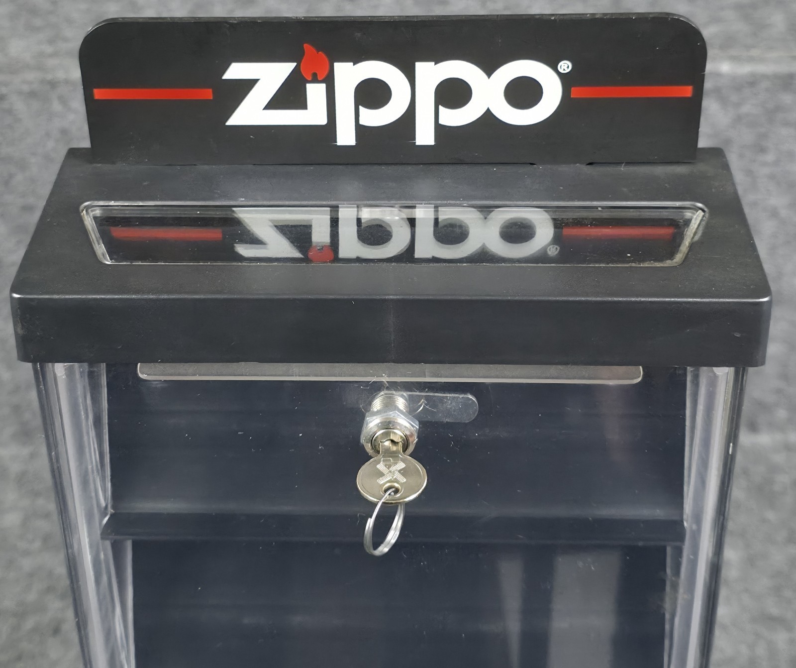 ZIPPO display case w/Key 21 ” Store Counter