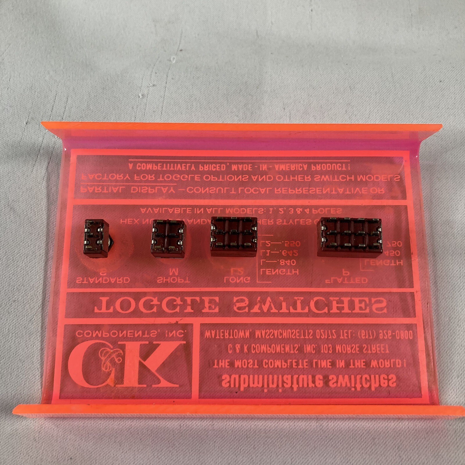 C&K Components Salesman Sample Counter Display Miniature Subminiature Switches