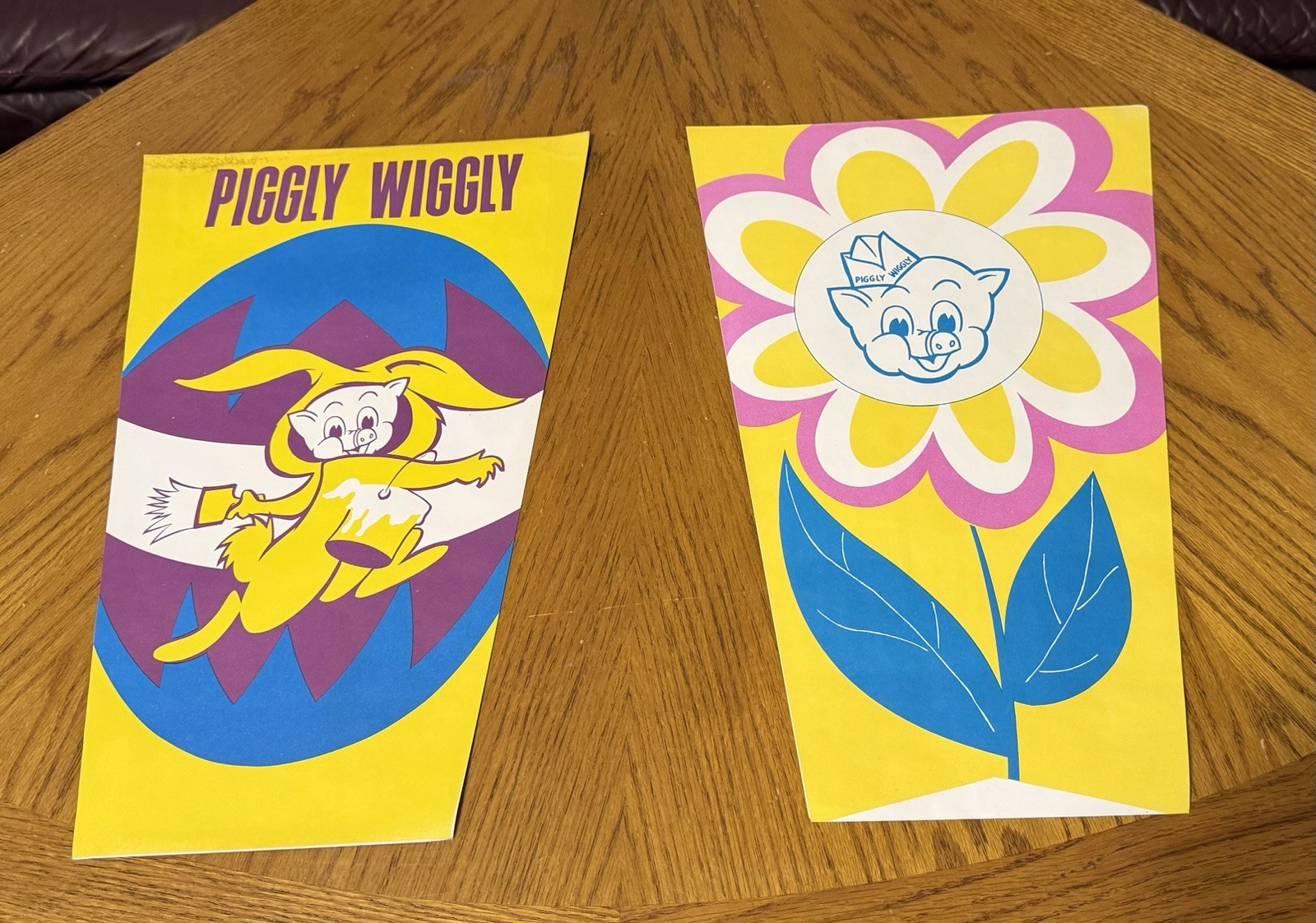 Piggly Wiggly Paper Flag Banners Vintage NOS Lot Of 2